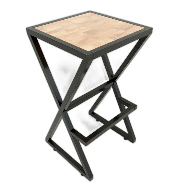 Ghế XBar khung sắt gỗ không lưng ( 40x40x75cm) - G
