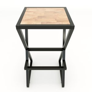 Ghế XBar khung sắt gỗ không lưng ( 40x40x75cm) - G - hình 1