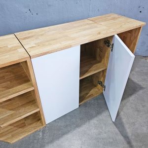 Hệ tủ bếp 130x35x60cm gỗ cao su - hình 1