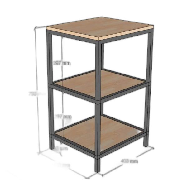 Kệ bếp 3 tầng 40x40x75cm gỗ cao su