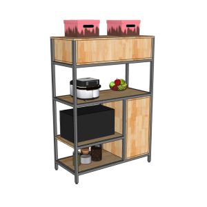Kệ bếp đa năng 100x45x140cm gỗ cao su - hình 1