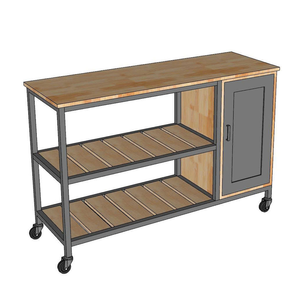 Kệ bếp di động 122x42x80cm gỗ cao su Kệ bếp di động 122x42x80cm gỗ cao su - hình 1