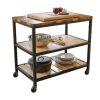 Kệ bếp di động 3 tầng 100x60x86cm gỗ tự nhiên