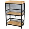 Kệ bếp di động 3 tầng 64x40x89cm gỗ cao su