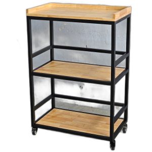 Kệ bếp di động 3 tầng 64x40x89cm gỗ cao su