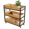 Kệ bếp di động 3 tầng 80x40x86cm gỗ cao su