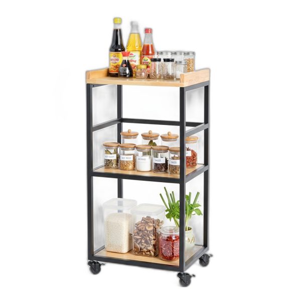 Kệ bếp di động 42x35x86cm gỗ cao su