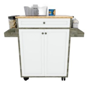 Kệ bếp di động đa năng KONA mặt gỗ tre (90x40x80cm)