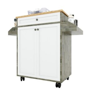 Kệ bếp di động đa năng KONA mặt gỗ tre (90x40x80cm) - hình 1
