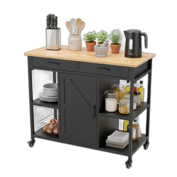 Kệ bếp di động FENIX 105x50x95cm gỗ cao su