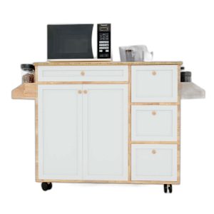 Kệ bếp di động KONA3 mặt gỗ tre (120x40x80cm)