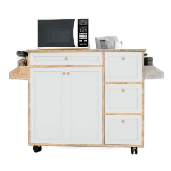 Kệ bếp di động KONA3 mặt gỗ tre (120x40x80cm)