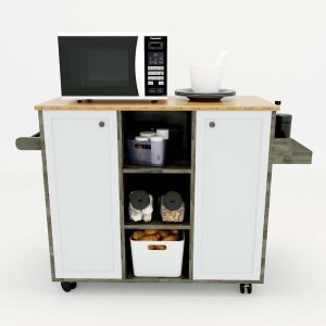 Kệ bếp di động KONA4 mặt gỗ tre (90x40x80cm) - hình 1