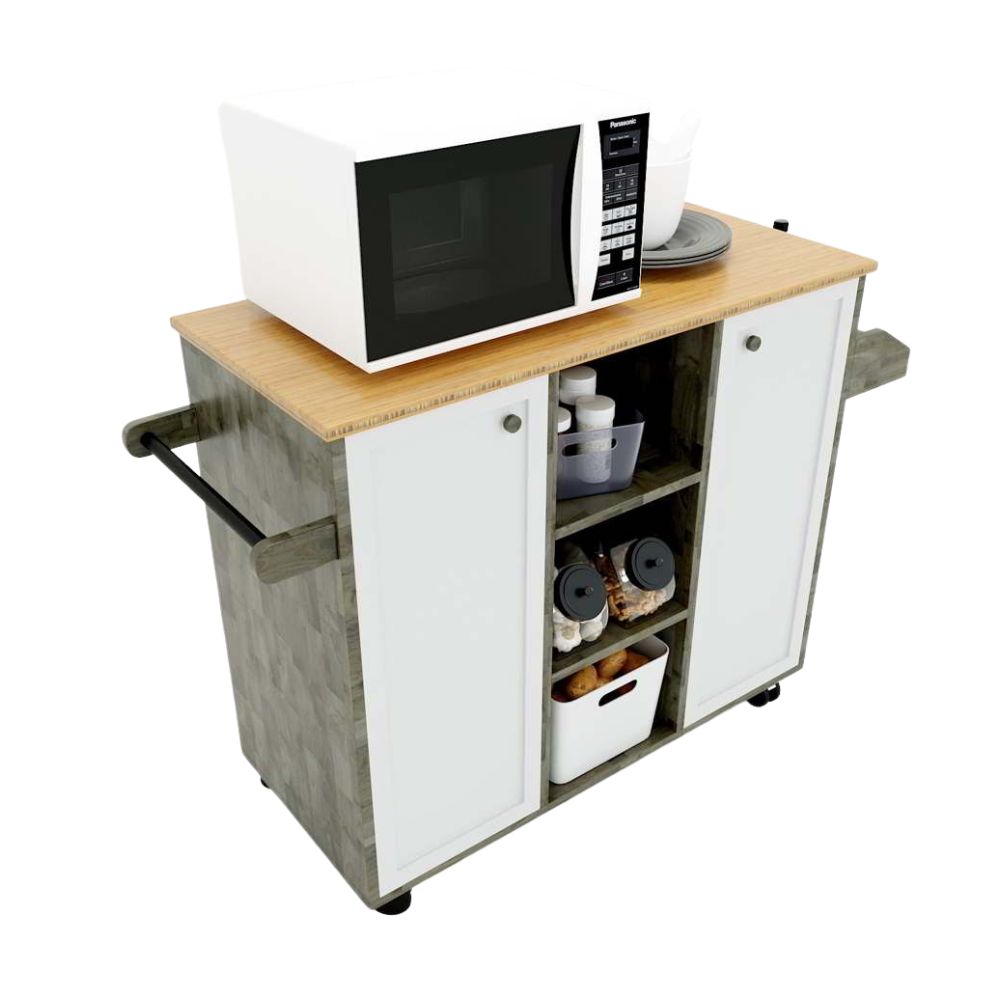 Kệ bếp di động KONA4 mặt gỗ tre (90x40x80cm) Kệ bếp di động KONA4 mặt gỗ tre (90x40x80cm) - hình 3