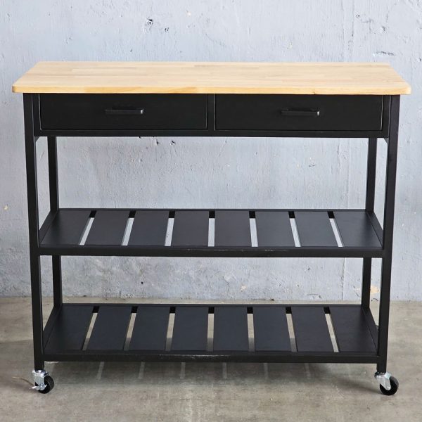 Kệ bếp di động PAXO 105x45x95 gỗ cao su - hình 2