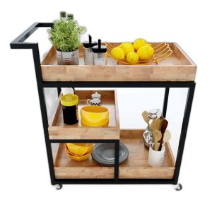 Kệ đẩy di động 3 tầng đa năng có bánh xe