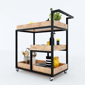 Kệ đẩy di động 3 tầng đa năng có bánh xe - hình 1