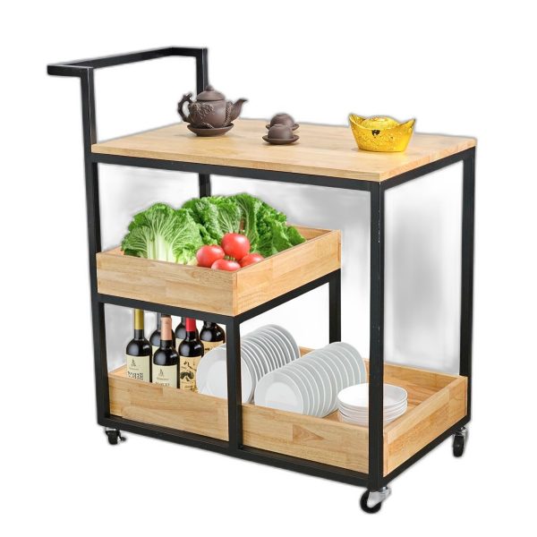 Kệ đẩy di động TORI 3 tầng đa năng có bánh xe