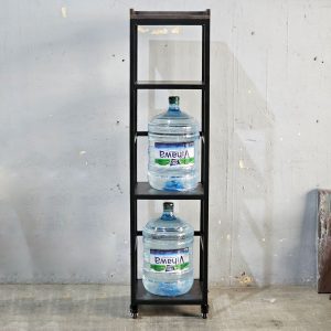 Kệ để bình nước di động 40x40x160cm gỗ cao su - hình 1