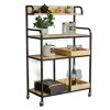 Kệ để đồ nhà bếp gỗ cao su khung sắt