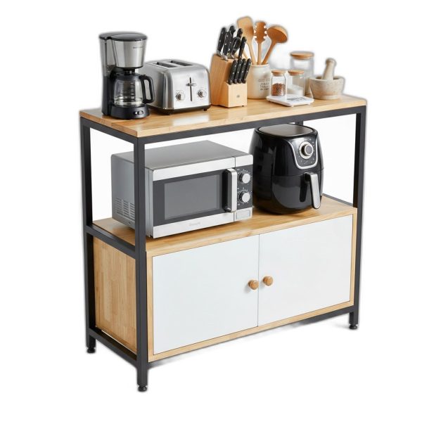 Kệ để lò vi sóng 90x35x81cm gỗ cao su