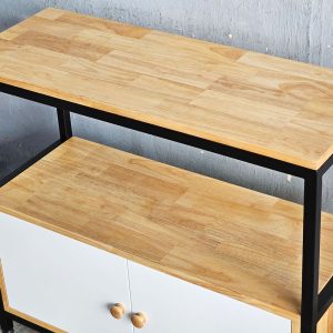 Kệ để lò vi sóng 90x35x81cm gỗ cao su - hình 1