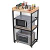 Kệ để lò vi sóng lò nướng 42x32x80cm gỗ cao su