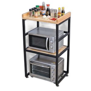 Kệ để lò vi sóng lò nướng 42x32x80cm gỗ cao su