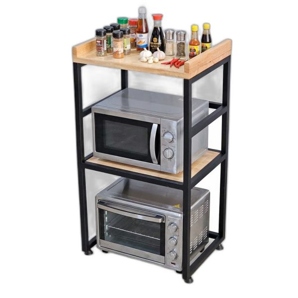 Kệ để lò vi sóng lò nướng 42x32x80cm gỗ cao su