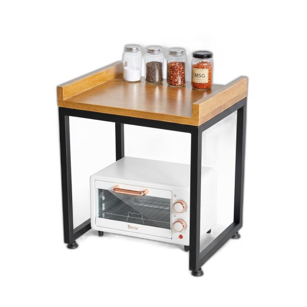 Kệ để lò vi sóng lò nướng mini 38x30x37 gỗ cao su