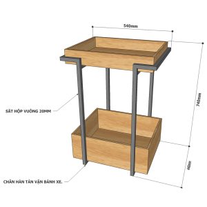 Kệ di động HOGI 2 tầng có bánh xe - hình 1