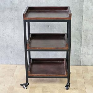 Kệ gia vị di động 40x30x60cm gỗ cao su khung sắt - hình 1