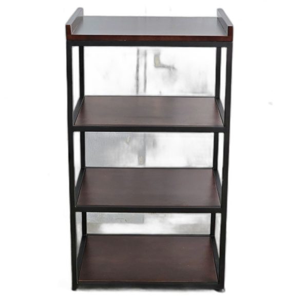Kệ nhà bếp 4 tầng 55x45x90cm gõ cao su khung chân sắt