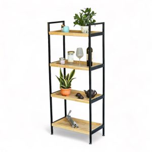 Kệ nhà bếp 4 tầng 64x35x150cm gỗ cao su khung sắt - hình 5