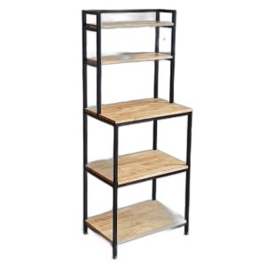Kệ nhà bếp để lò vi sóng gỗ sao su khung sắt