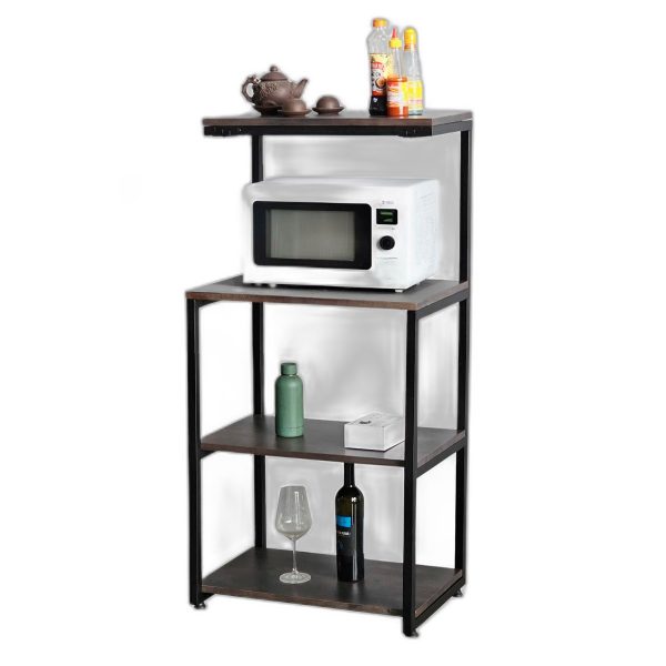 Kệ nhà bếp lắp ráp 70x30x120cm khung sắt gỗ cao su
