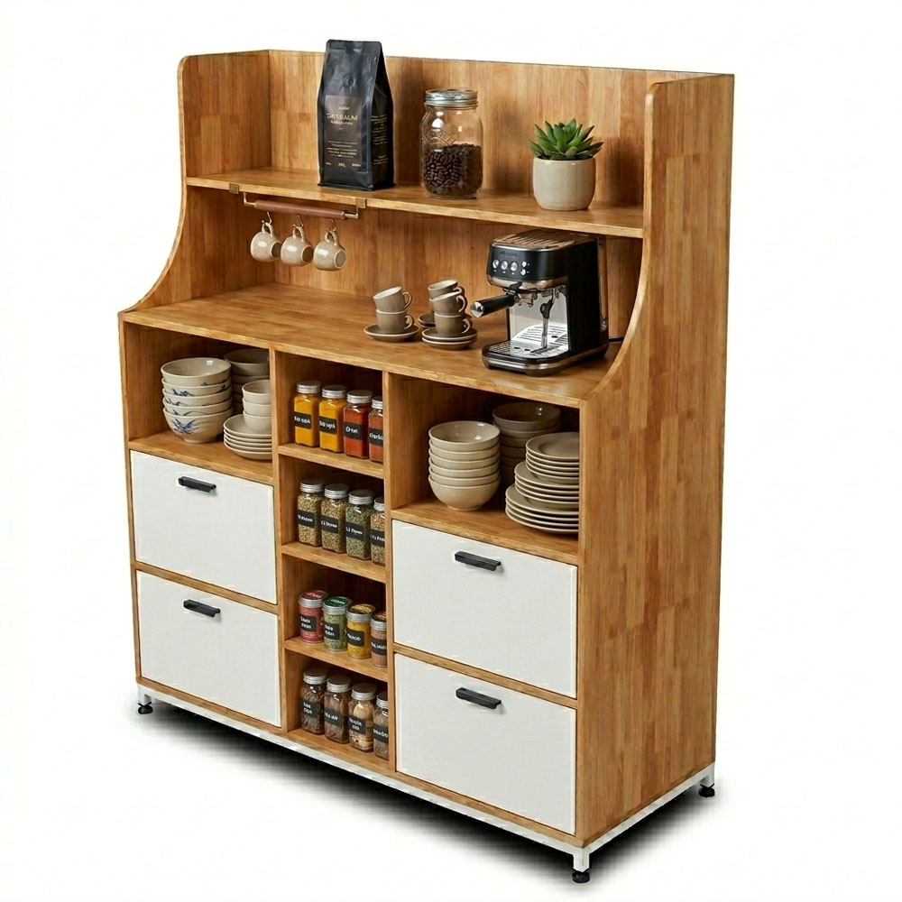 Kệ tủ bếp STELLAR 140x50x160cm gỗ cao su chân sắt Kệ tủ bếp STELLAR 140x50x160cm gỗ cao su chân sắt - hình 1