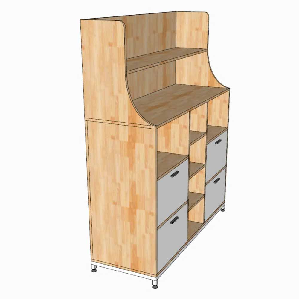 Kệ tủ bếp STELLAR 140x50x160cm gỗ cao su chân sắt Kệ tủ bếp STELLAR 140x50x160cm gỗ cao su chân sắt - hình 4