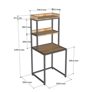 Kệ tủ lạnh AQUA 50L 54x50x120cm gỗ cao su - hình 1