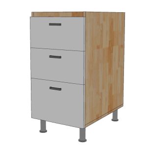 Module tủ bếp dưới 40cm hệ 3 ngăn kéo - hình 1