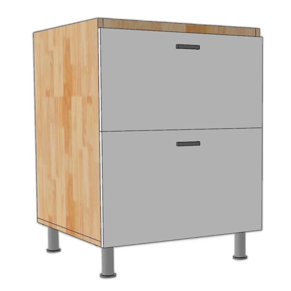 Module tủ bếp dưới 60cm hệ 2 ngăn kéo