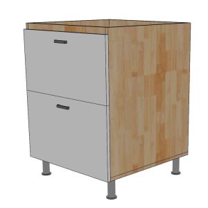 Module tủ bếp dưới 60cm hệ 2 ngăn kéo - hình 1