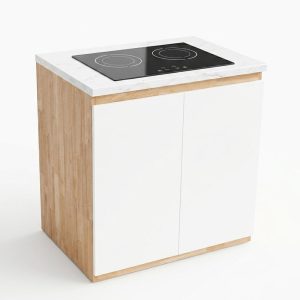 Module tủ bếp dưới để bếp 160x59x82cm gỗ cao su - hình 1