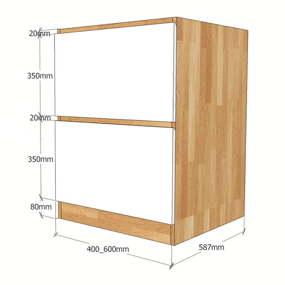 Module tủ bếp dưới hệ 2 ngăn kéo 40x58x82(cm) Module tủ bếp dưới hệ 2 ngăn kéo 40x58x82(cm) - hình 3