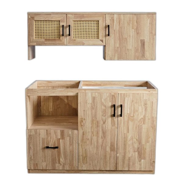 Module tủ bếp mini 120x60cm gỗ cao su