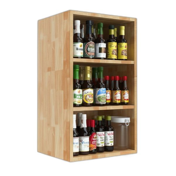 Module tủ bếp trên 60cm hệ hở 3 tầng