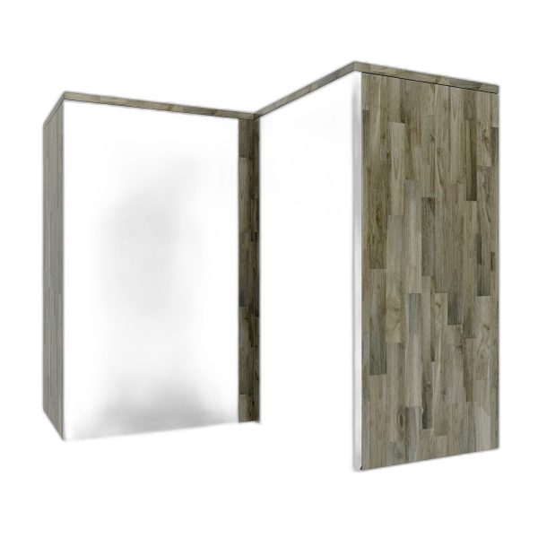 TBT009 - Module tủ bếp trên hệ 2 cửa mở góc chữ L (156x35x75cm)