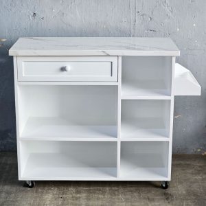 Tủ bếp di động mặt ceramic 106x45x85cm gỗ cao su - hình 1