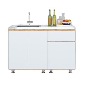 Tủ bếp dưới 1m2 gỗ cao su