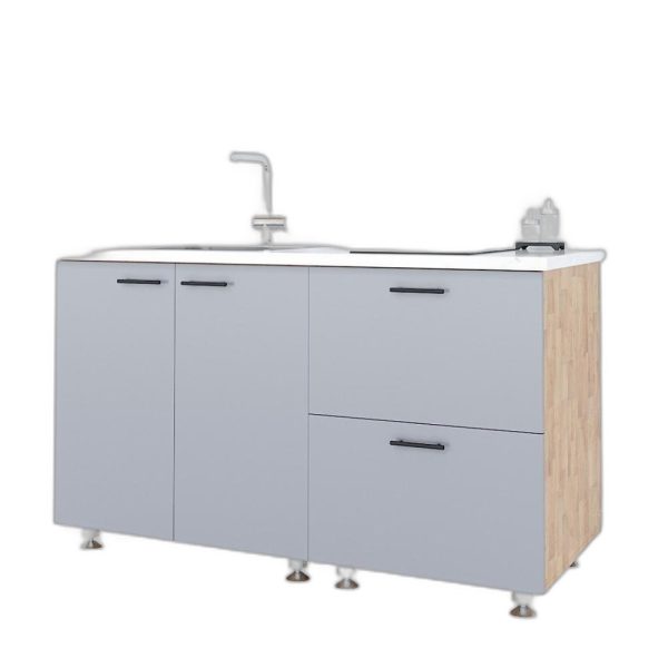 Tủ bếp dưới 1m2 gỗ cao su